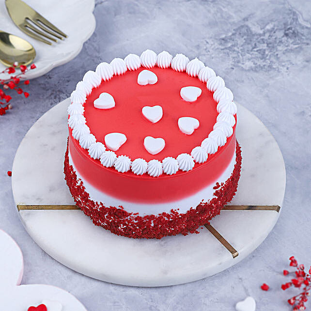 Romantic Red Velvet Cream Cake – Same Day Delivery