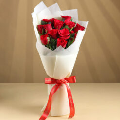 Alternative view of Mix Fruit Cake With Red Roses Combo