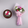 Mixed Blooms Bouquet Chocolate Cake top view
