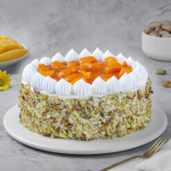 Round Tropical Mango Cream Cake