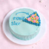 Floral Design Cake with Mom's Slice