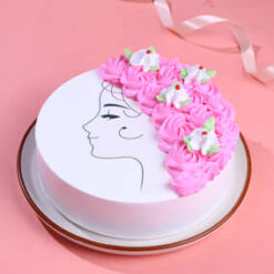 Mother's Day Vanilla Cake with Floral Design