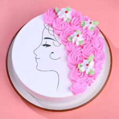 Mother's Day Vanilla Cake with Floral Design