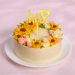 Sunflower and Rose Designer Cake