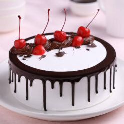 Chocolate Cherry Black Forest Cake front view