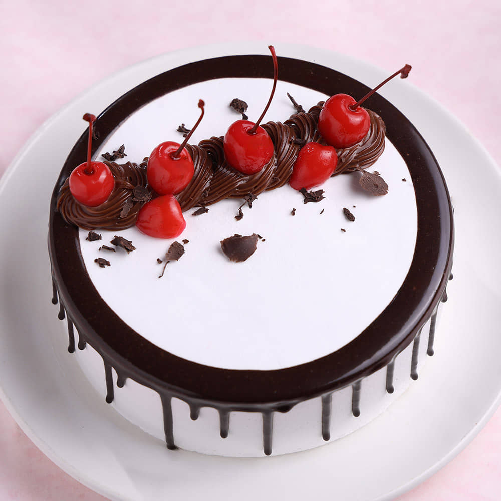 Chocolate Cherry Black Forest Cake top view